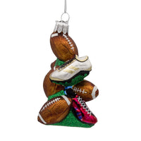 Noble Gems™ Glass Football With Shoes Ornament