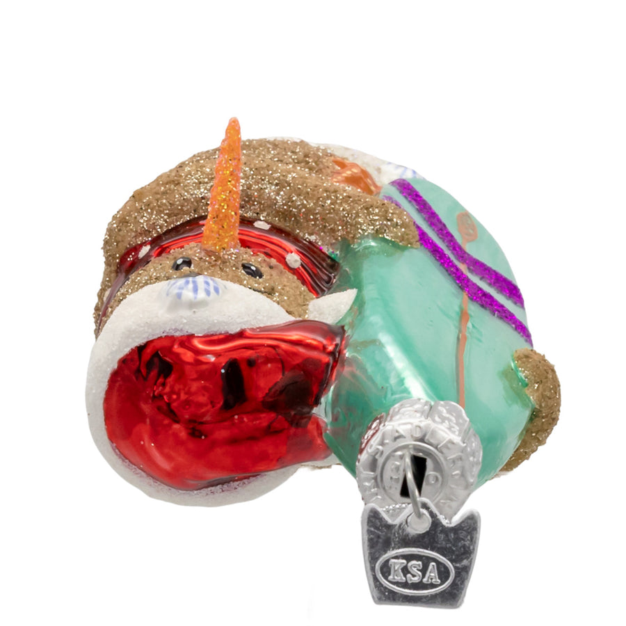 Noble Gems™ Glass Surf Snowman Ornament