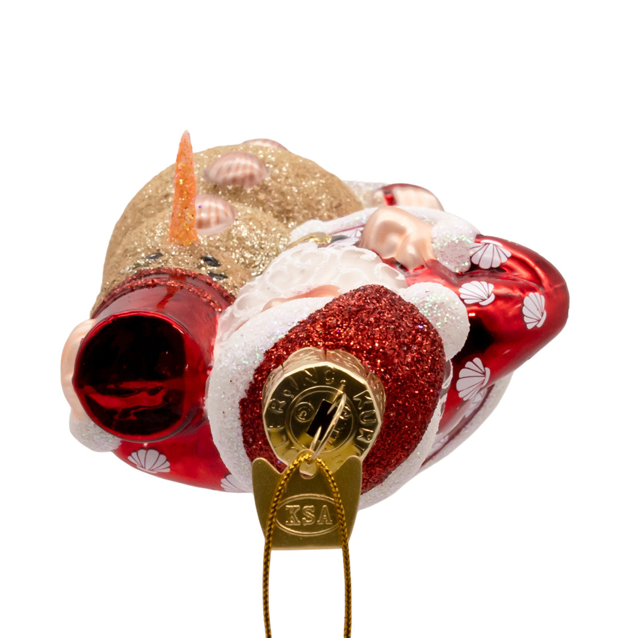 Noble Gems™ Glass Santa With Snowman Ornament