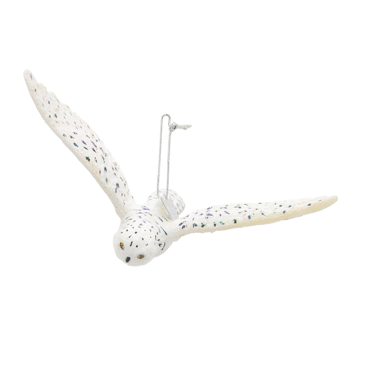 Noble Gems™ Glass Flying Snowy Owl Ornament