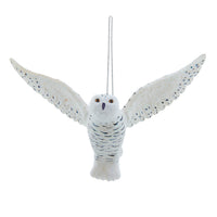 Noble Gems™ Glass Flying Snowy Owl Ornament