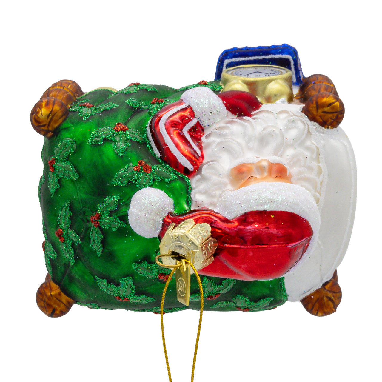 Noble Gems™ Glass Sleeping Santa Ornament