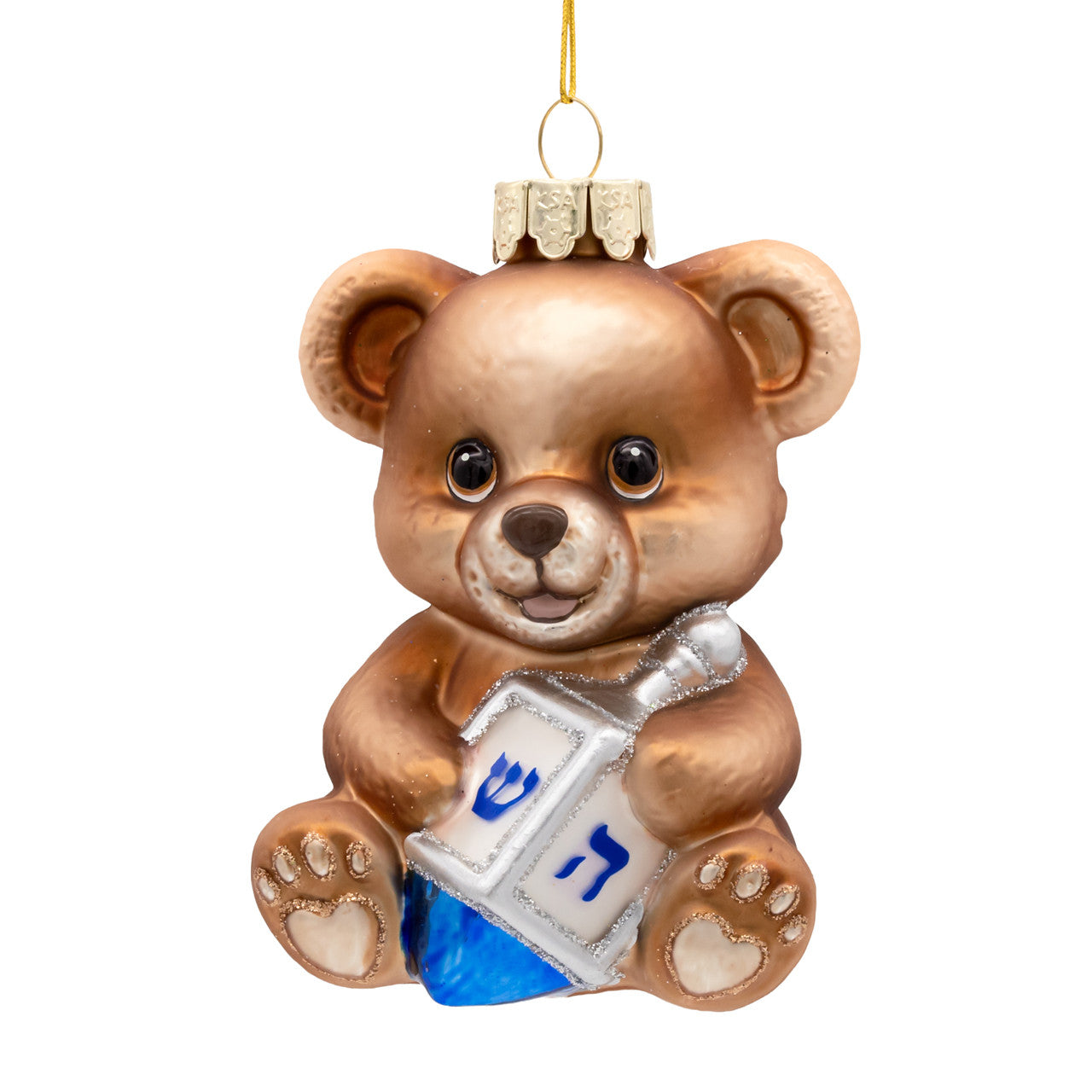 Noble Gems™ Glass Hanukkah Teddy Bear Ornament