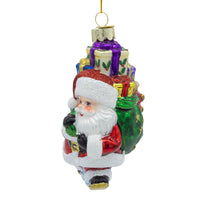Noble Gems™ Glass Santa With Presents Ornament