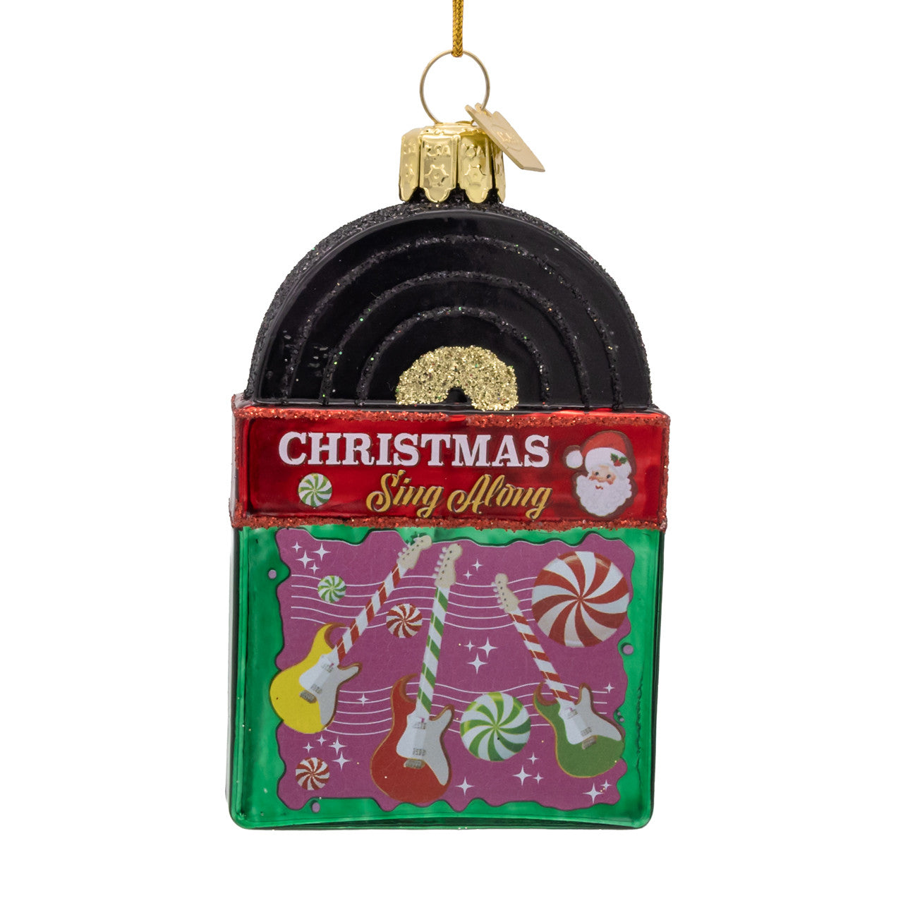 Noble Gems™ Glass Christmas Record Ornament