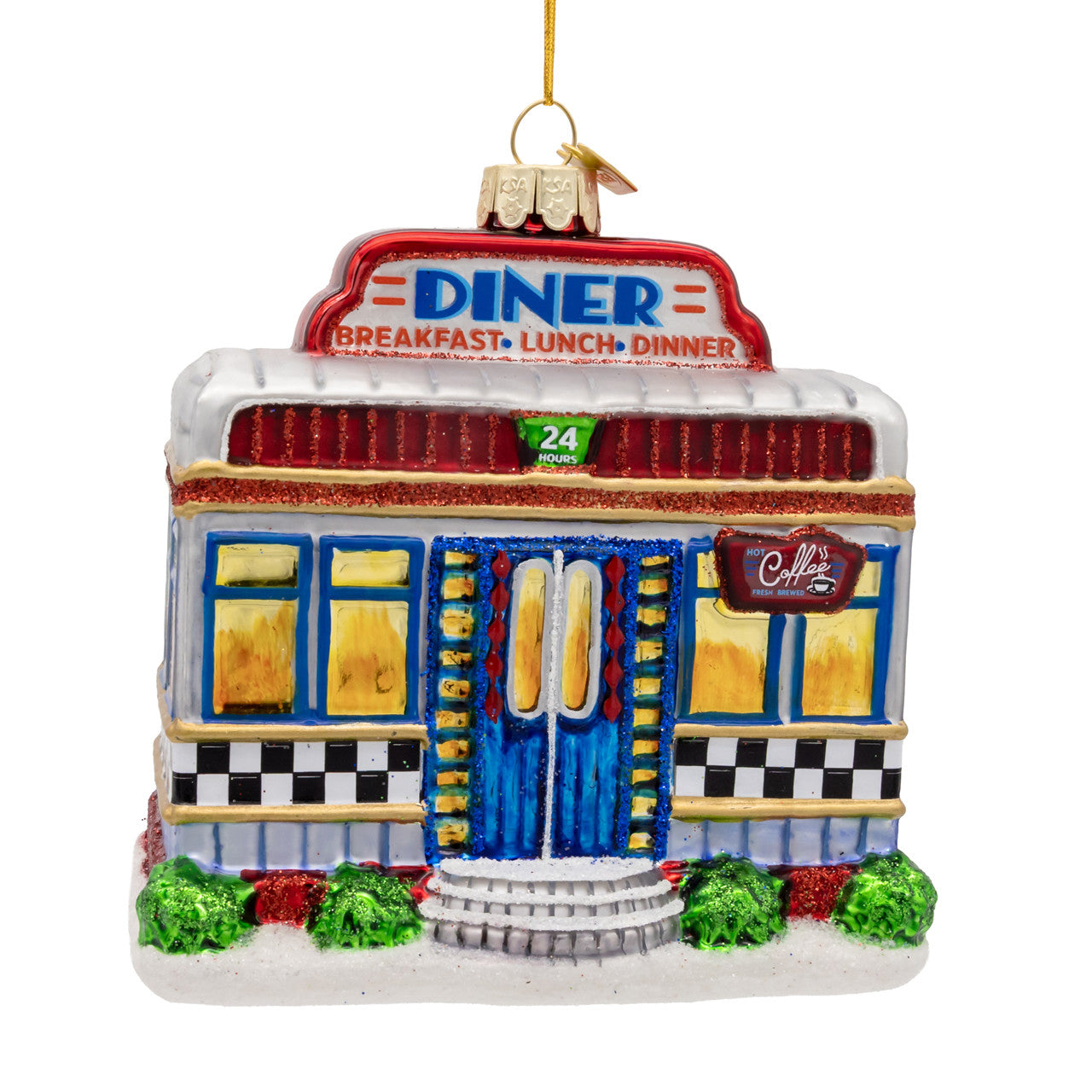 Noble Gems™ Glass Retro Diner Ornament