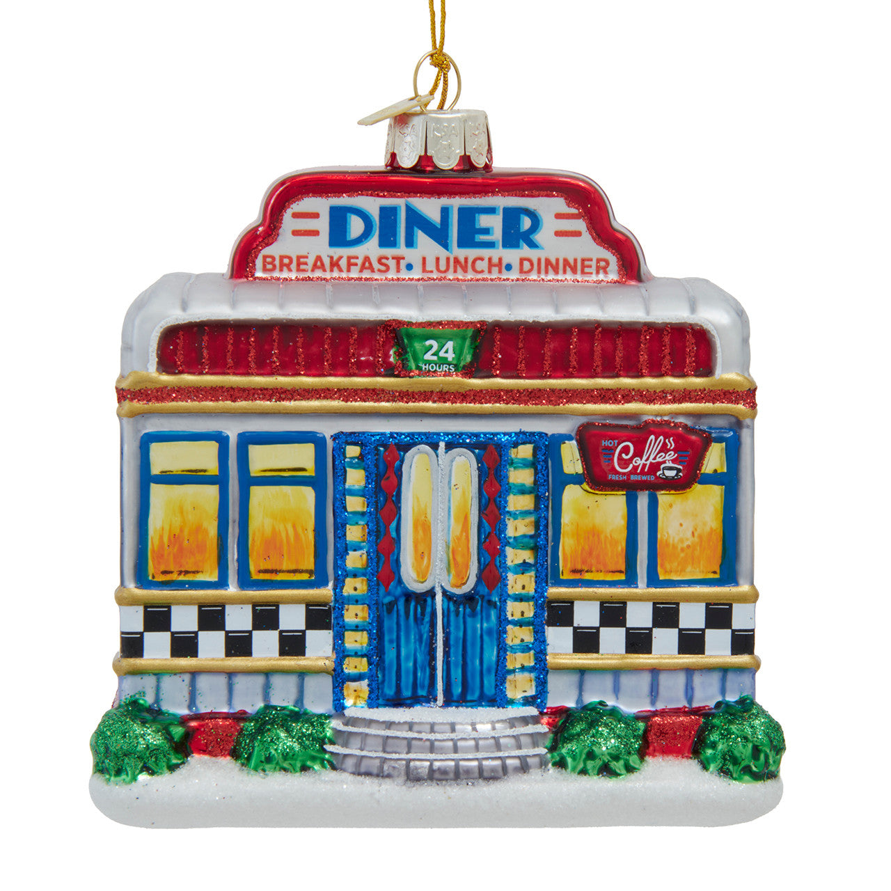Noble Gems™ Glass Retro Diner Ornament