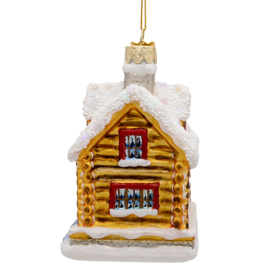 Noble Gems™ Glass Log Cabin Ornament