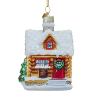 Noble Gems™ Glass Log Cabin Ornament