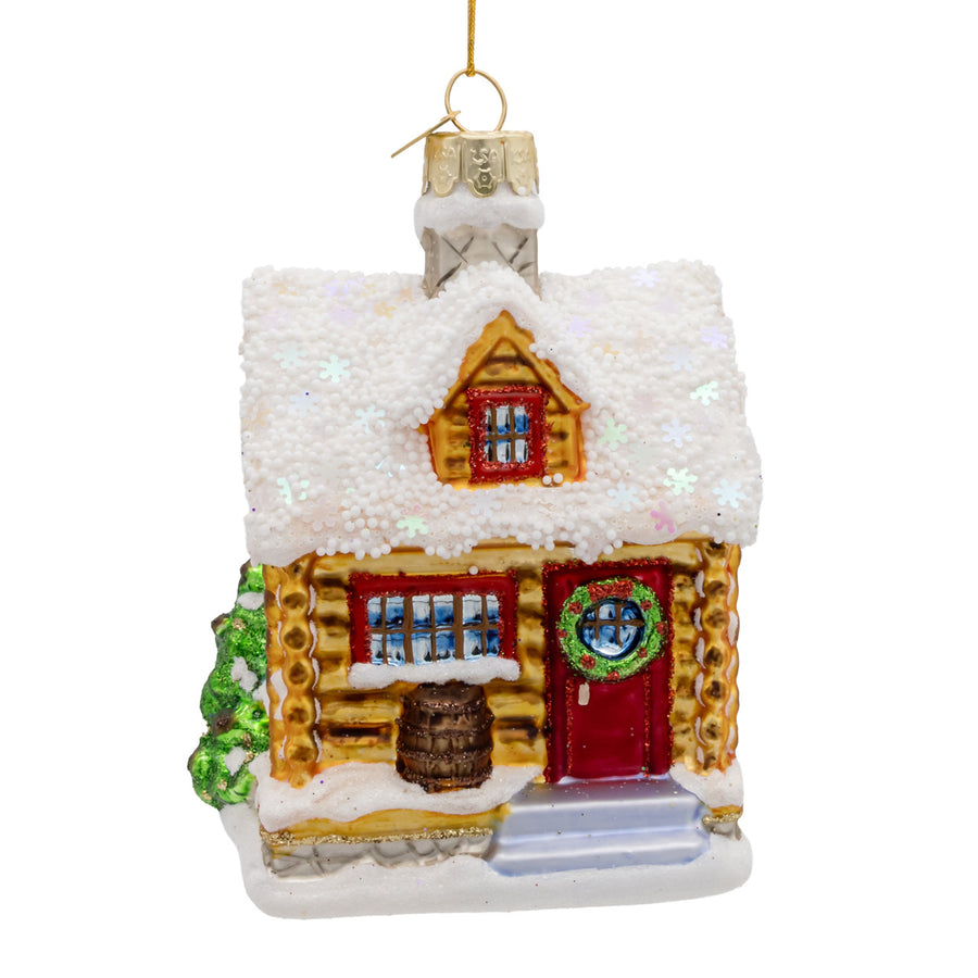Noble Gems™ Glass Log Cabin Ornament