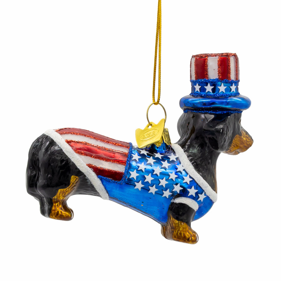 Noble Gems™ Glass 250th Dachshund Ornament