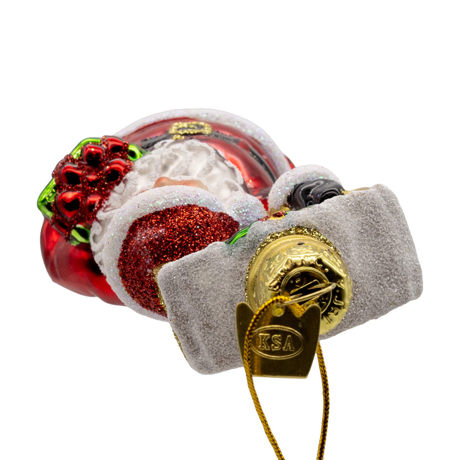 Noble Gems™ Glass Santa At North Pole Ornament