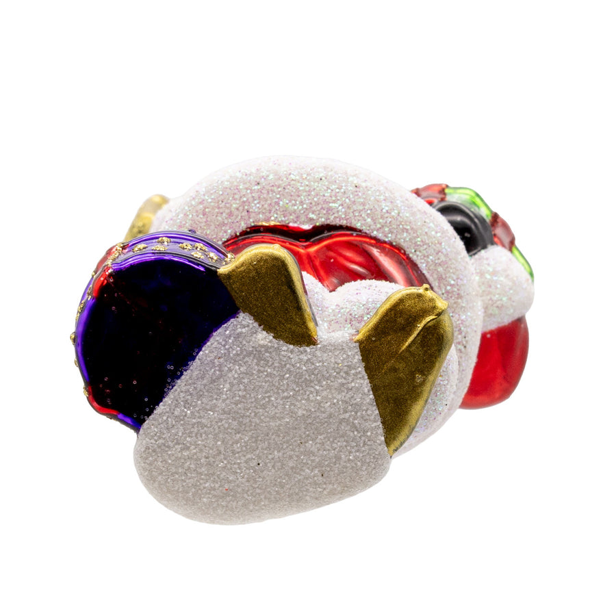 Noble Gems™ Glass Santa At North Pole Ornament