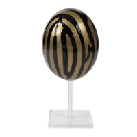 Black Gold Zebra Ostrich Egg