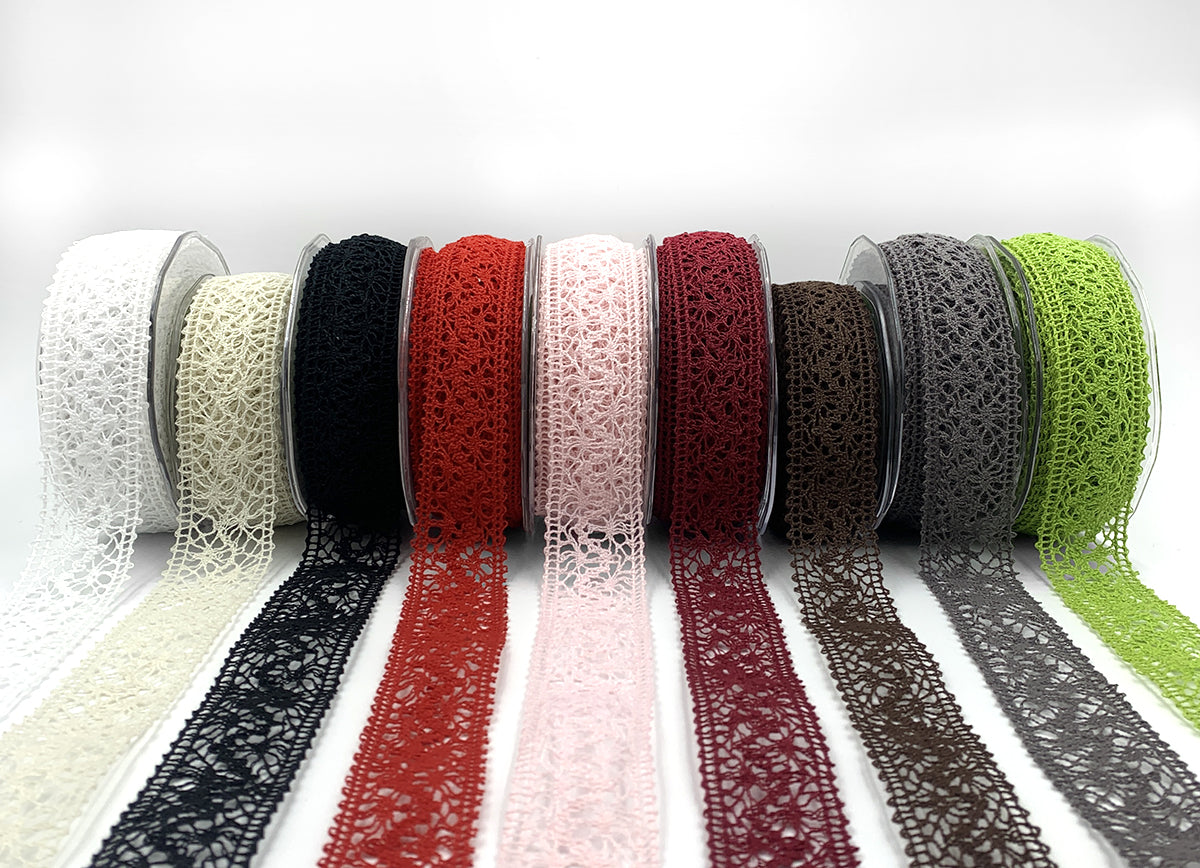 1.5 Inch Crochet Ribbon – NP25 – BURGUNDY