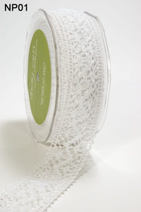 1.5 Inch Crochet Ribbon – NP01 – WHITE