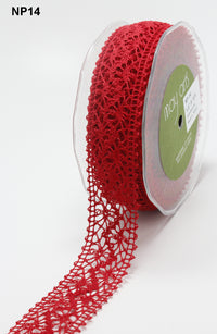 1.5 Inch Crochet Ribbon – NP14 – RED