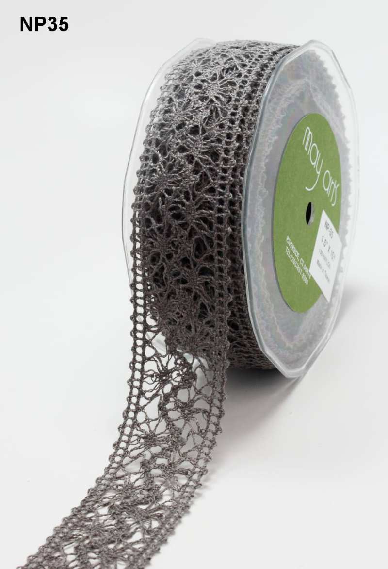 1.5 Inch Crochet Ribbon – NP35 – PEWTER