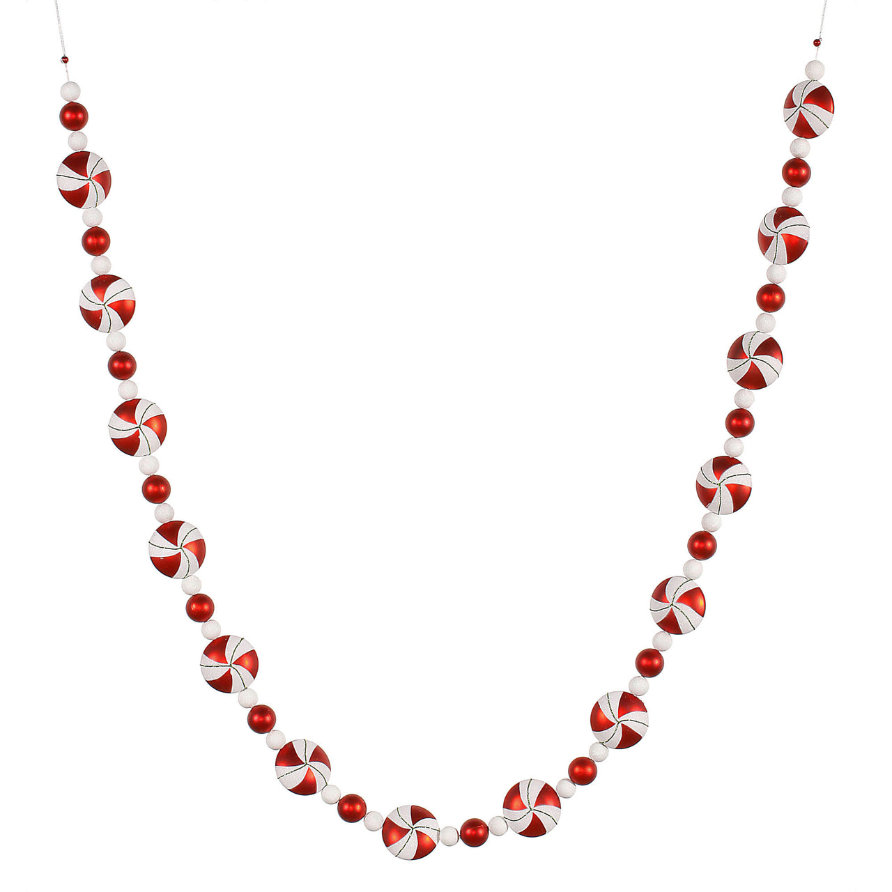 6' X 60mm Red-White Candy Garland