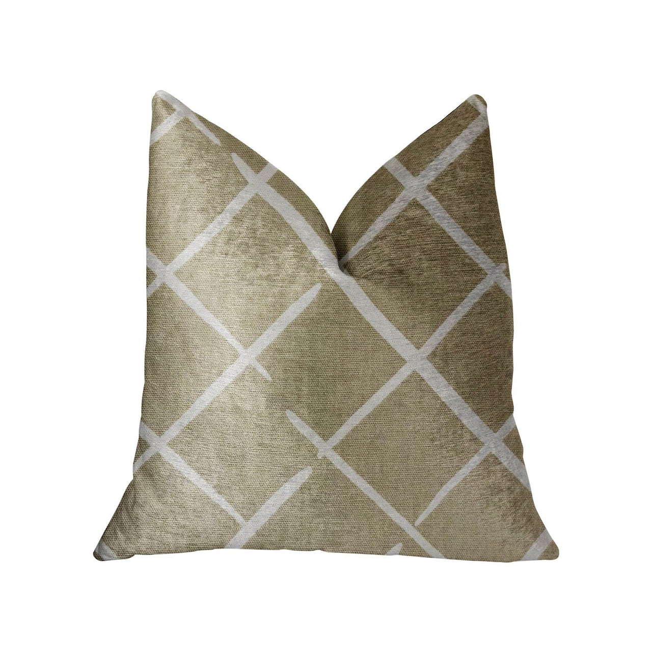 DaVinci Beige and Brown Luxury Throw Pillow-0
