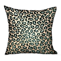 Jade Velvet Cheetah Green Animal Motif Luxury Throw Pillow-0