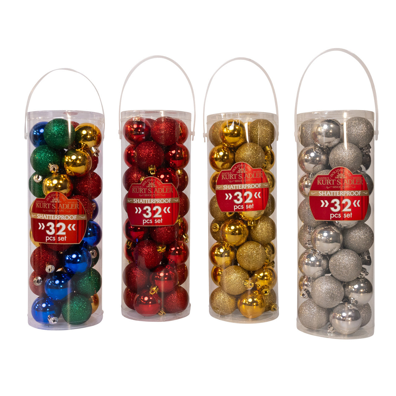 50MM Miniature Shatterproof Shiny and Glitter Ball Ornaments
