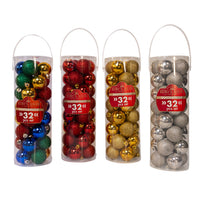 50MM Miniature Shatterproof Shiny and Glitter Ball Ornaments