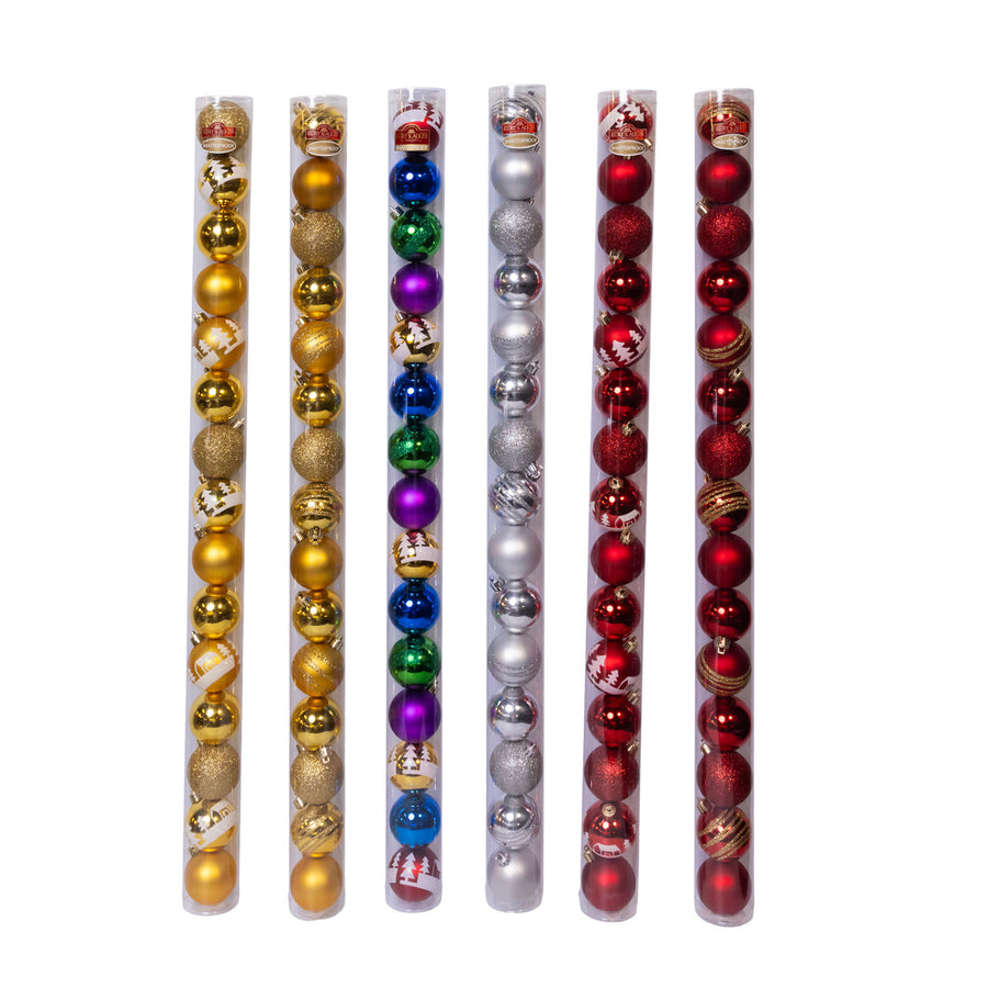 60MM Shatterproof Decorated Ball Ornaments