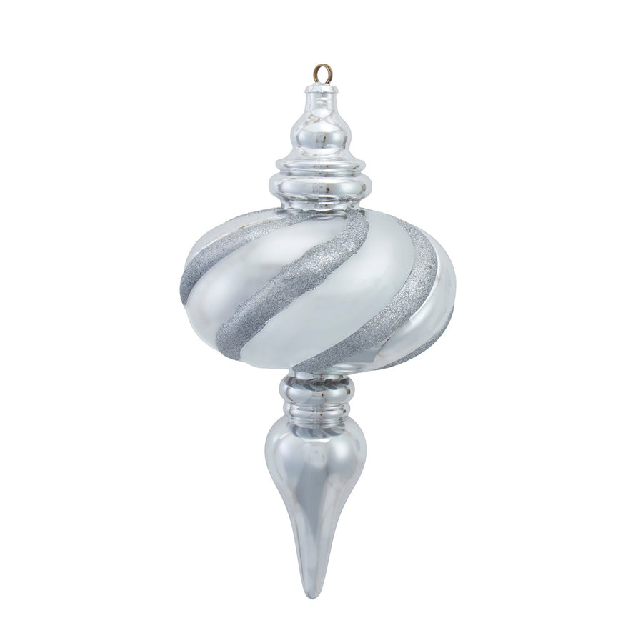 17.3" Silver Shatterproof Finial Ornament