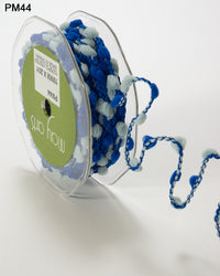 3/8 Inch Medium Pom Pom Wired String Cord Ribbon – PM44 – ROYAL BLUE/LIGHT BLUE