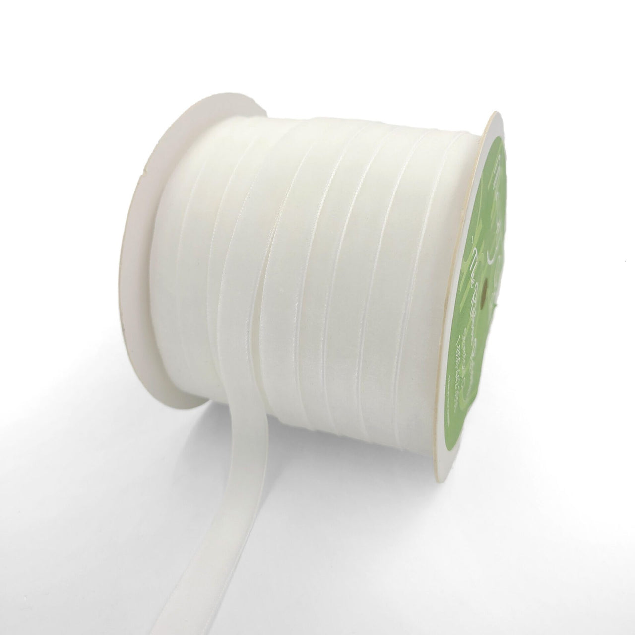 3/8 Inch Classic Velvet Ribbon with Woven Edge – PV-1-01 WHITE