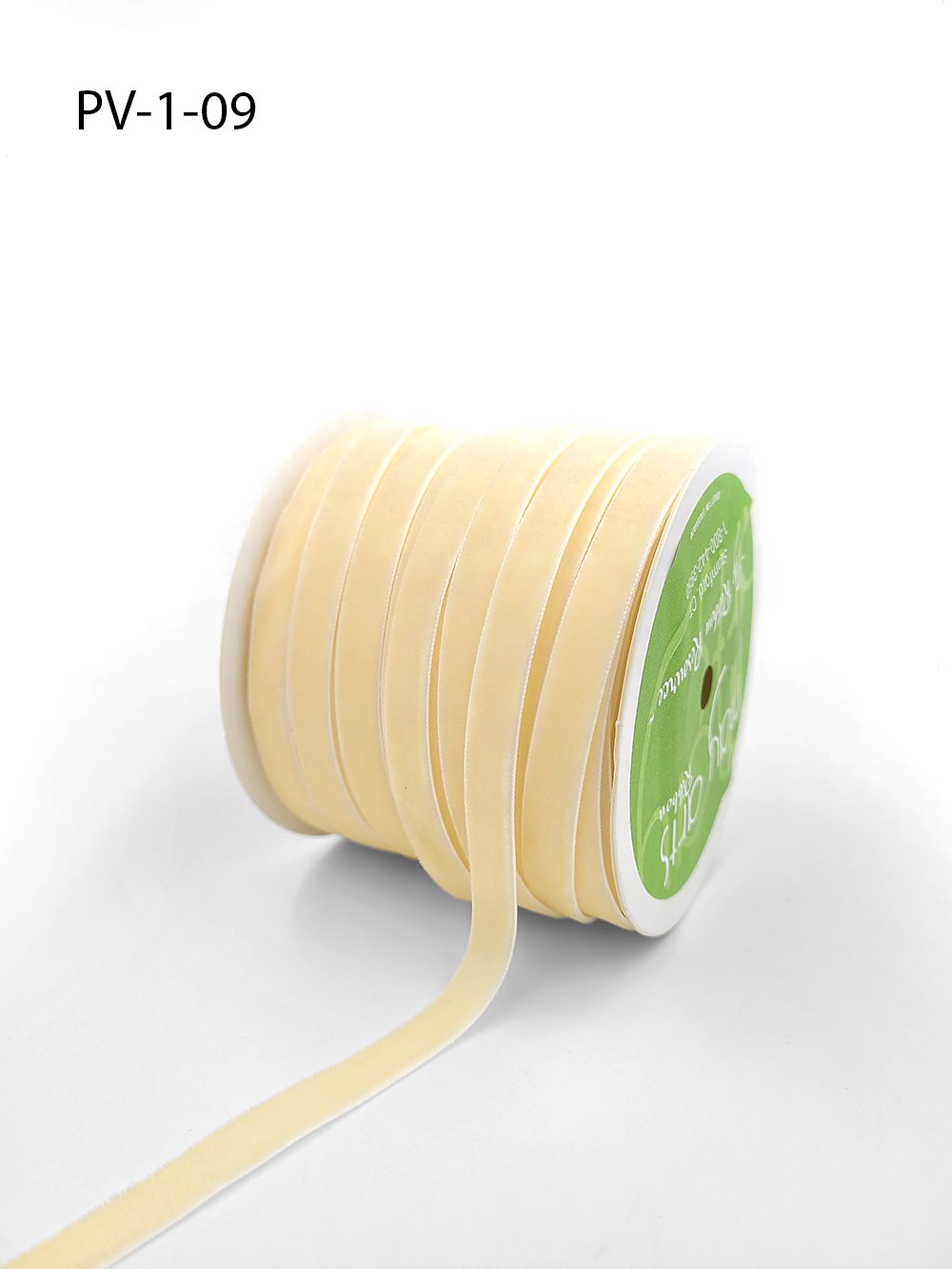 3/8 Inch Classic Velvet Ribbon with Woven Edge – PV-1-09 BUTTERCREAM