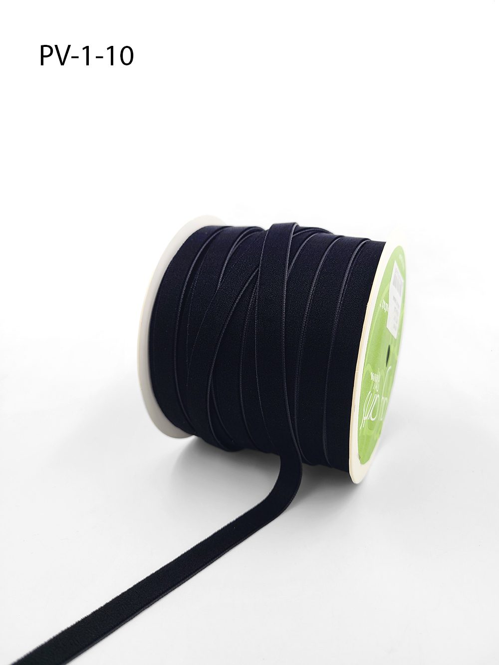 3/8 Inch Classic Velvet Ribbon with Woven Edge – PV-1-10 BLACK