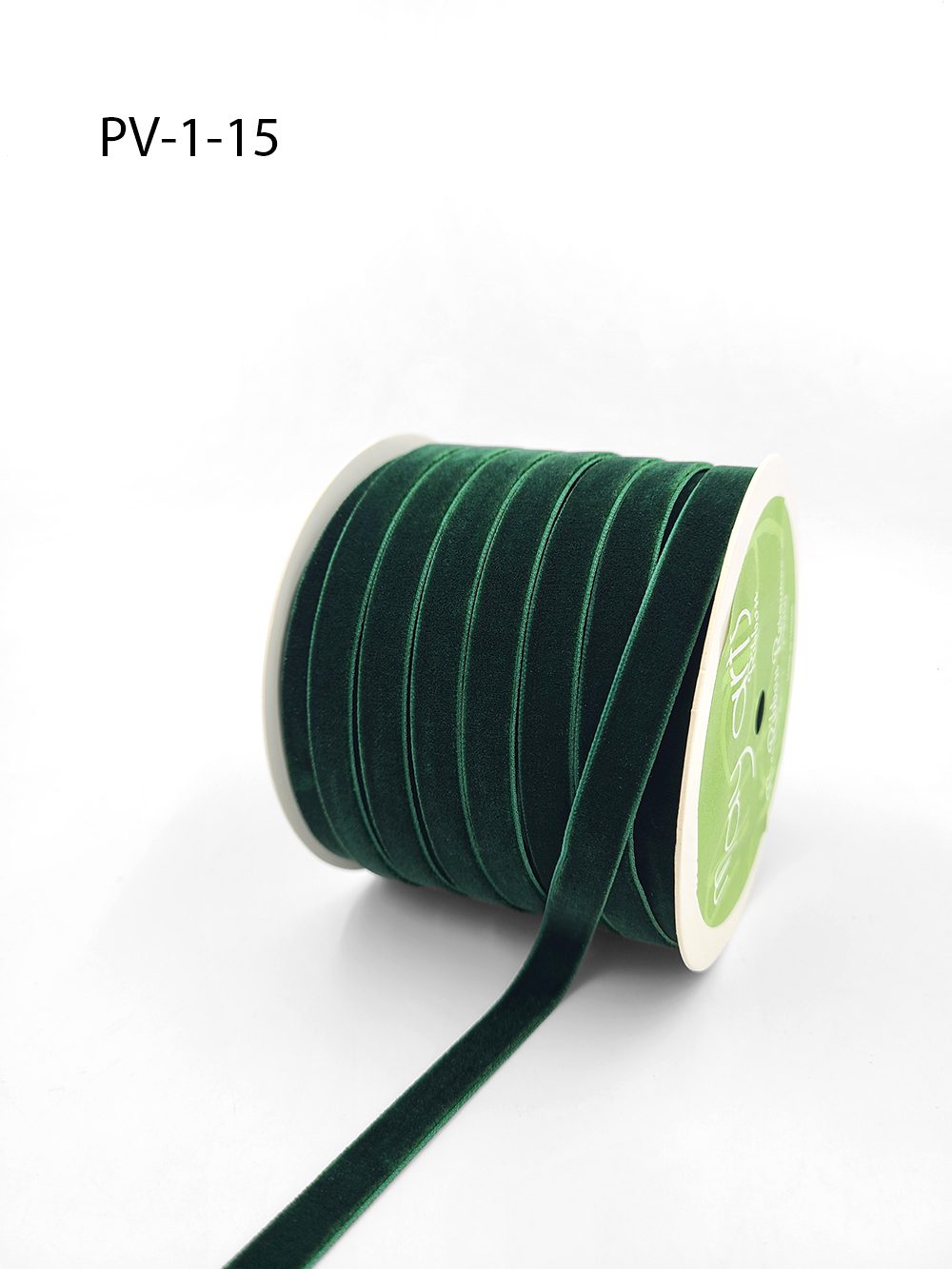 3/8 Inch Classic Velvet Ribbon with Woven Edge – PV-1-15 – GREEN