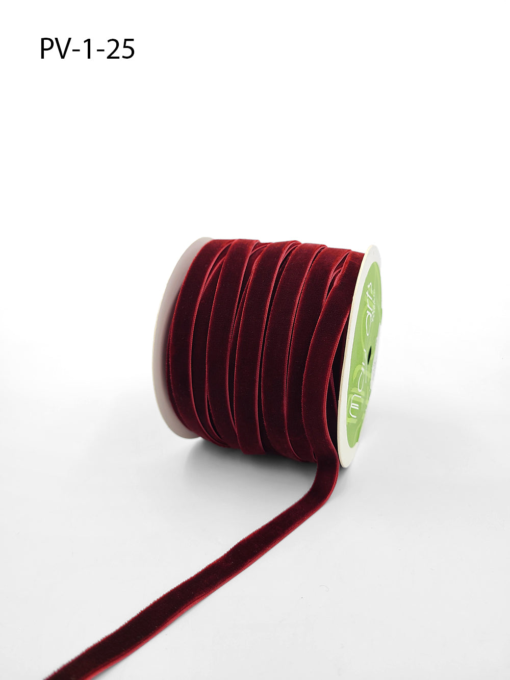 3/8 Inch Classic Velvet Ribbon with Woven Edge – PV-1-25 BURGUNDY