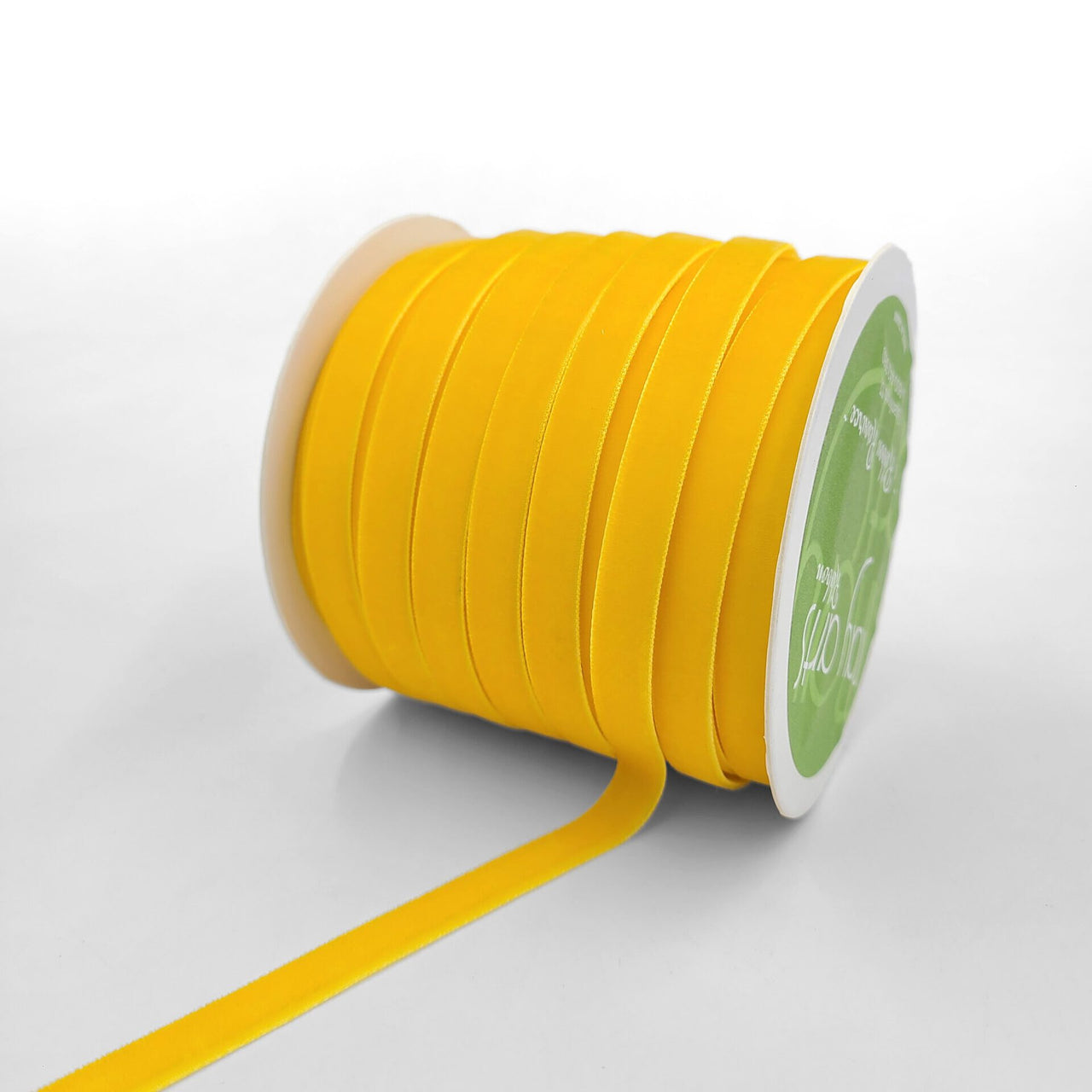 3/8 Inch Classic Velvet Ribbon with Woven Edge – PV-1-27 YELLOW