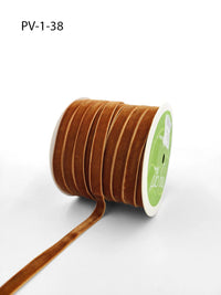 3/8 Inch Classic Velvet Ribbon with Woven Edge – PV-1-38 BURNT ORANGE