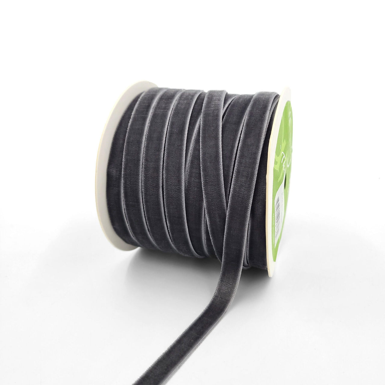 3/8 Inch Classic Velvet Ribbon with Woven Edge – PV-1-95 Charcoal