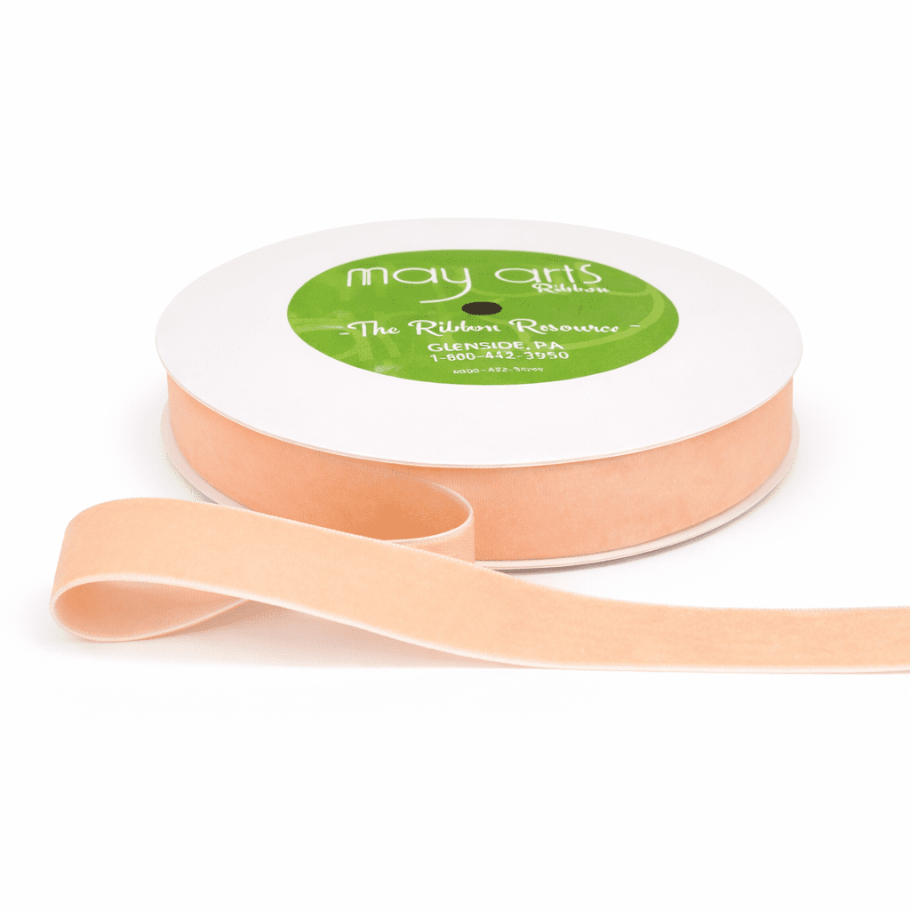 3/4 Inch Classic Velvet Ribbon with Woven Edge – PV-2-12 Nude