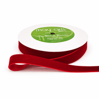 3/4 Inch Classic Velvet Ribbon with Woven Edge – PV-2-14 – Red