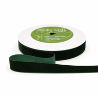 3/4 Inch Classic Velvet Ribbon with Woven Edge – PV-2-15 – Green