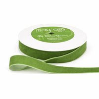 3/4 Inch Classic Velvet Ribbon with Woven Edge – PV-2-16 – Parrot Green
