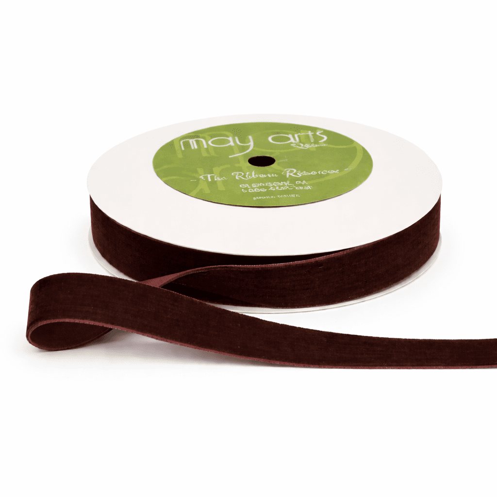 3/4 Inch Classic Velvet Ribbon with Woven Edge – PV-2-33 – Brown