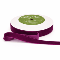 3/4 Inch Classic Velvet Ribbon with Woven Edge – PV-2-65 Plum Purple