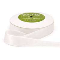 1.5 Inch Classic Velvet Ribbon with Woven Edge – PV-5-01 WHITE