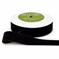 1.5 Inch Classic Velvet Ribbon with Woven Edge – PV-5-10 BLACK