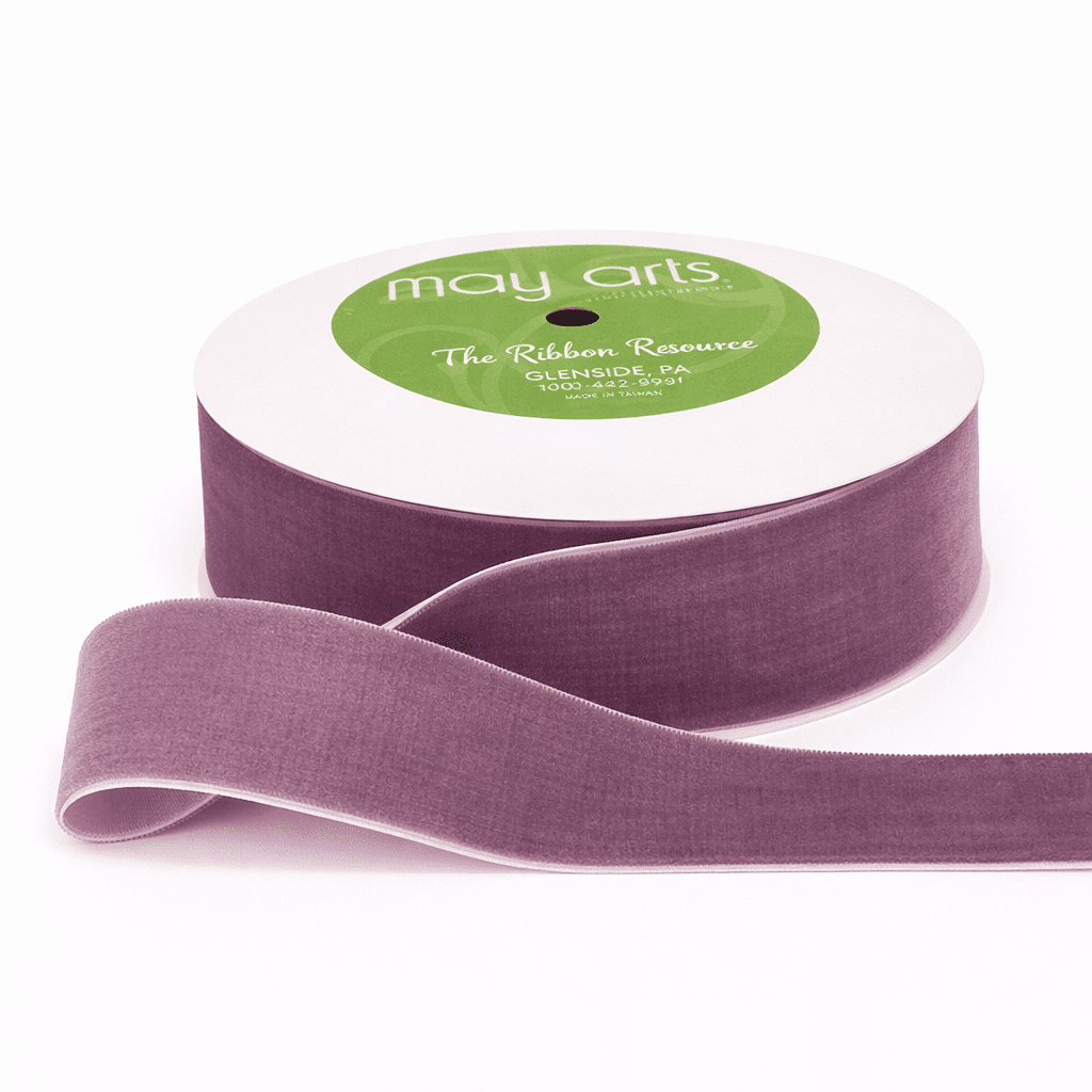 1.5 Inch Classic Velvet Ribbon with Woven Edge – PV-5-19 WOOD ROSE