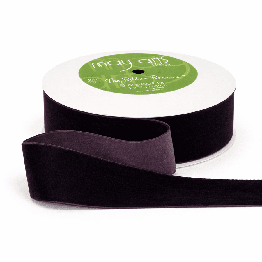 1.5 Inch Classic Velvet Ribbon with Woven Edge – PV-5-33 BROWN
