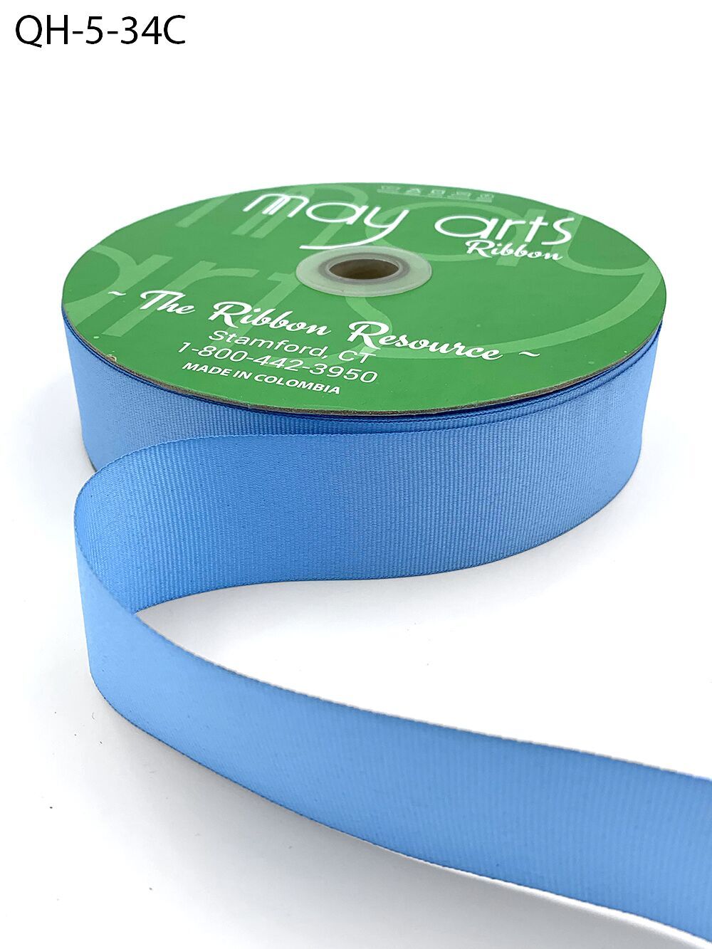 1.5 Inch Classic Grosgrain Ribbon with Woven Edge – QH-5-34C – LIGHT BLUE 54yds