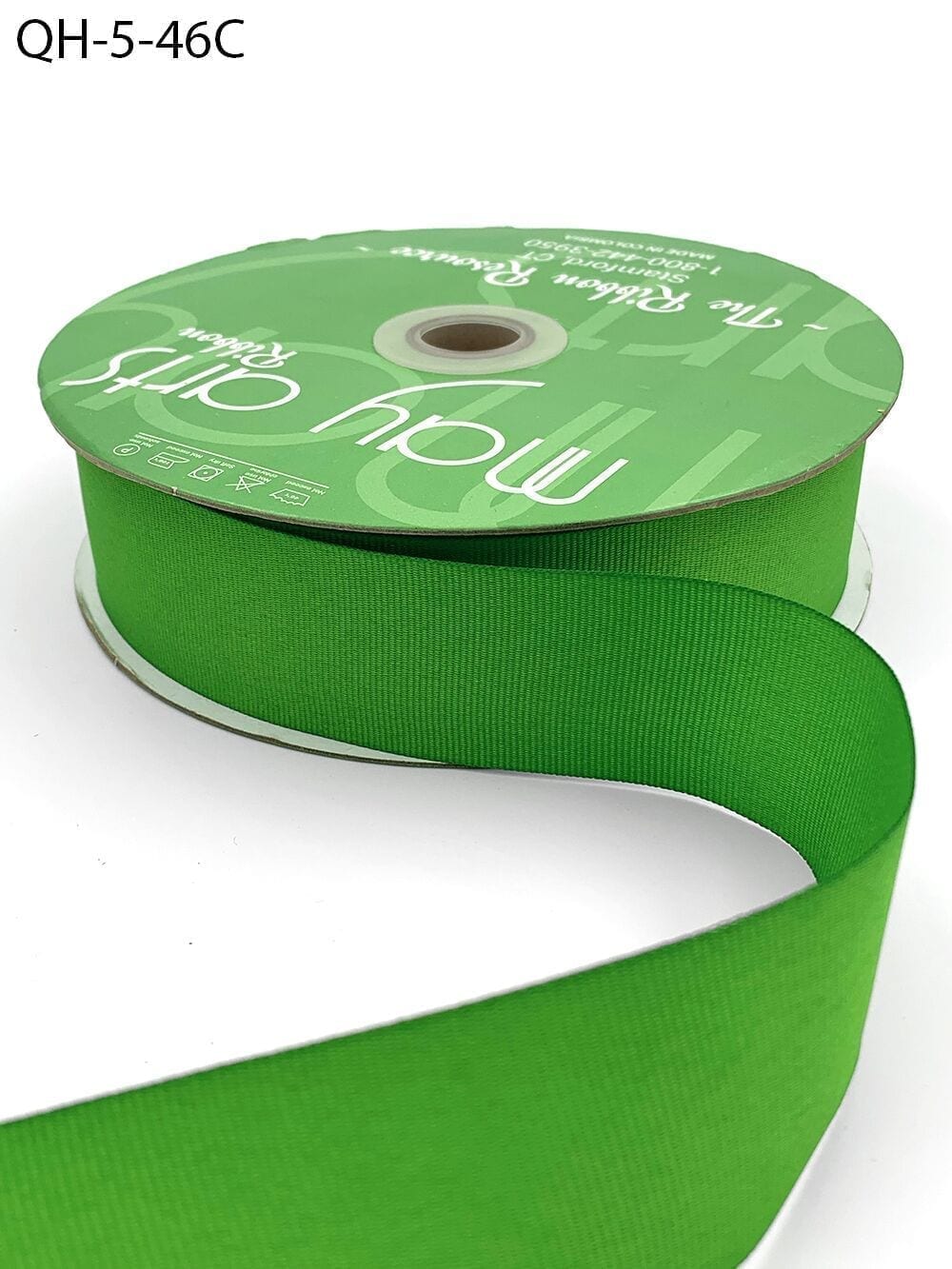 1.5 Inch Classic Grosgrain Ribbon with Woven Edge – QH-5-46C PARROT GREEN 54yd